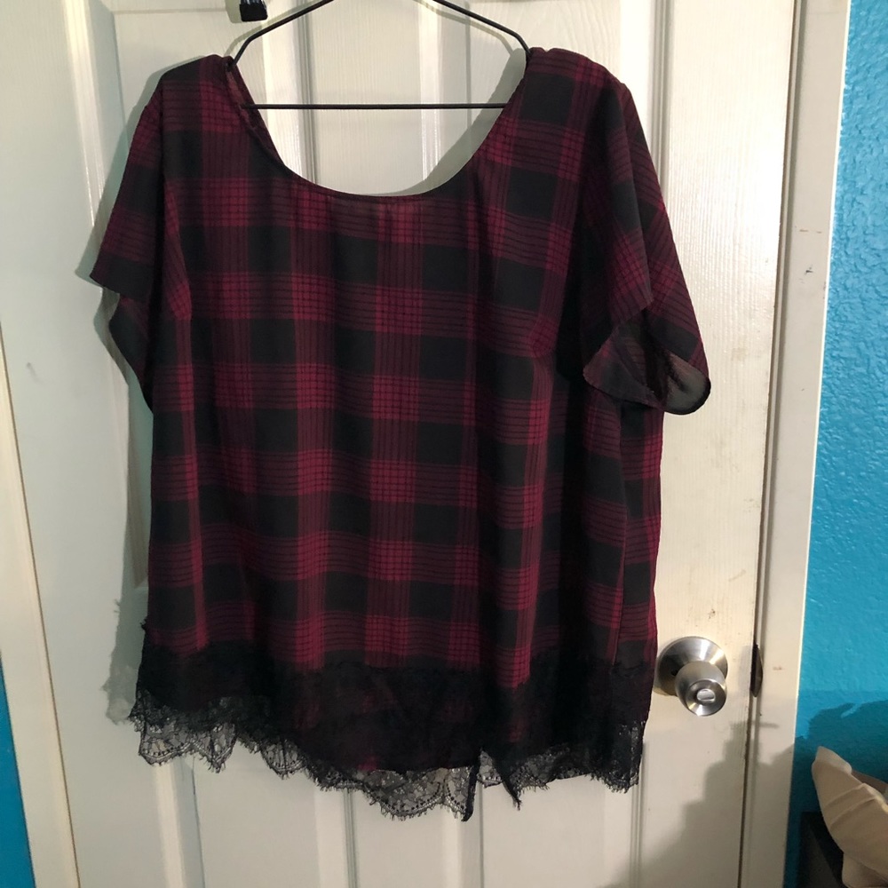 Torrid Chiffon Top w Lace